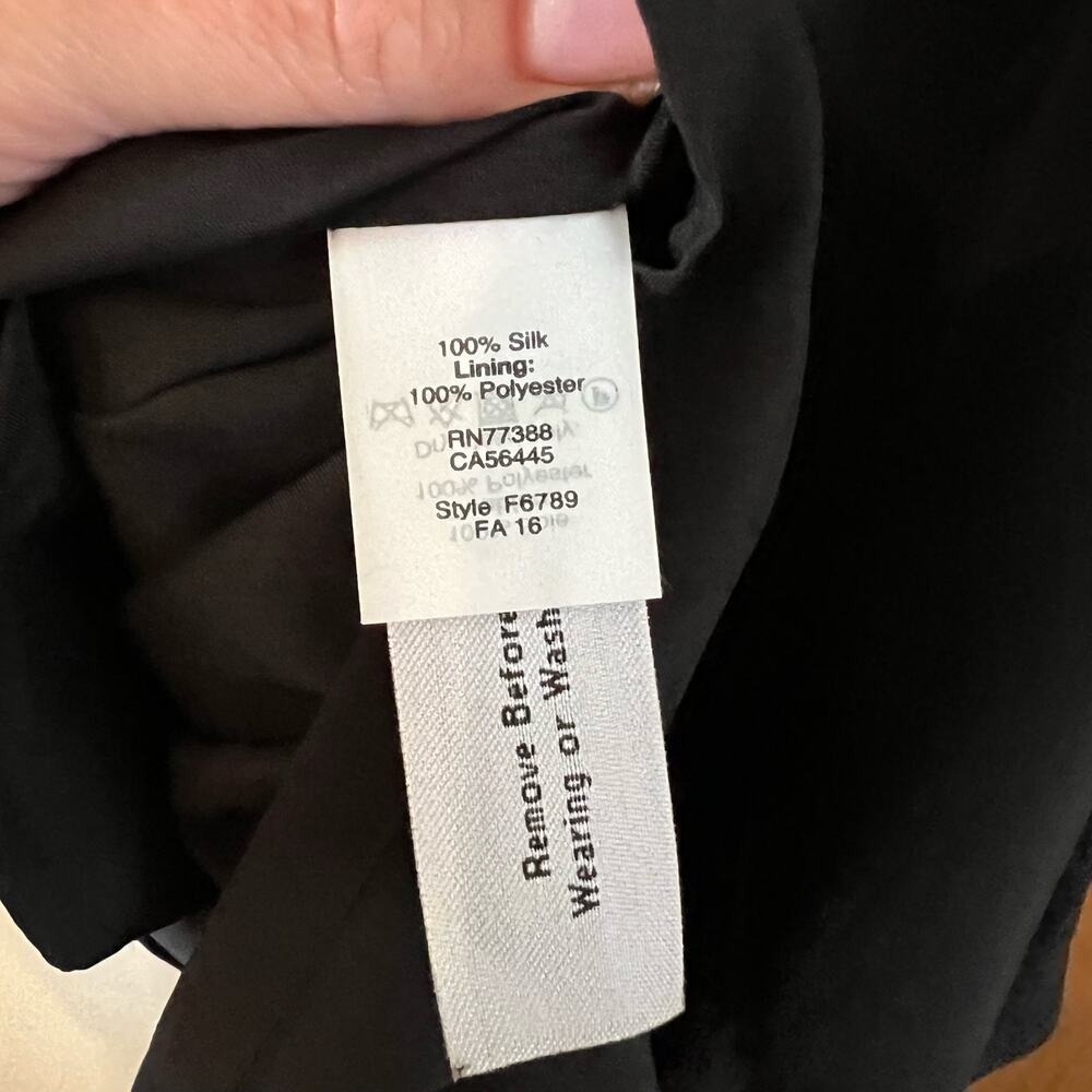 MADEWELL‎ Silk One-Shoulder Ruffle Mini Shift Dress Black Pockets NWT Women's 0 - Picture 8 of 9
